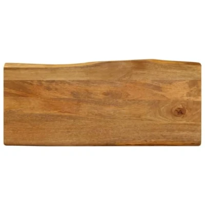 Afbeelding van Tafelblad met natuurlijke rand 90x40x3,8 cm massief mangohout