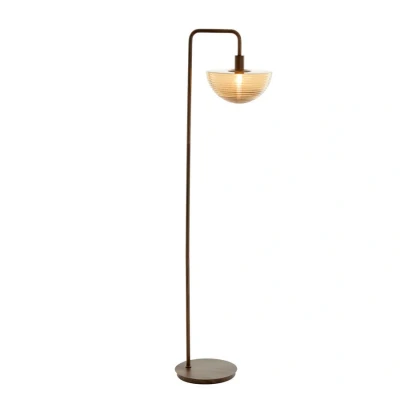 Afbeelding van Light &amp; Living Vloerlamp 43x30x165 cm BAYLIE hout print d bruin+bruin glas