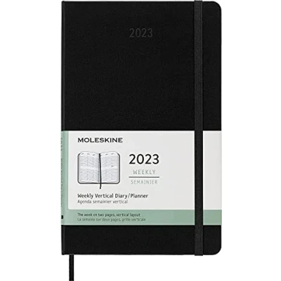 Image de Agenda scolaire Moleskine 2023 Semainier Vertical grand format Rigide Noir