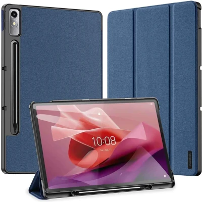 Afbeelding van Dux Ducis tablet hoes geschikt voor Lenovo Tab P12 (2023) Domo Tri fold Case Met pencilhouder 12.7 inch Blauw