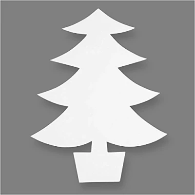 Afbeelding van Creotime Kerstbomen Teach Me 21,5 Cm Karton Wit 25 Stuks