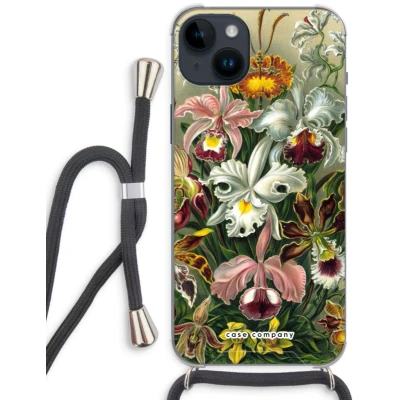 Afbeelding van Case Company® hoesje met Koord geschikt voor iPhone 14 Plus Haeckel Orchidae Telefoonhoesje Zwart Extra Bescherming aan alle Kanten en Over de Schermrand