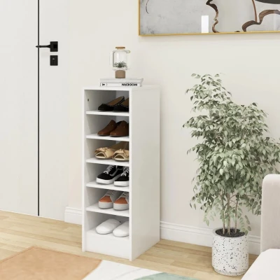 Afbeelding van Schoenenkast 31,5x35x90 cm spaanplaat wit