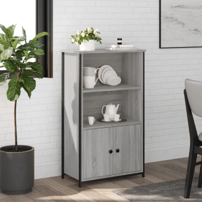Afbeelding van Hoge kast 62x32x103,5 cm bewerkt hout grijs sonoma eikenkleurig