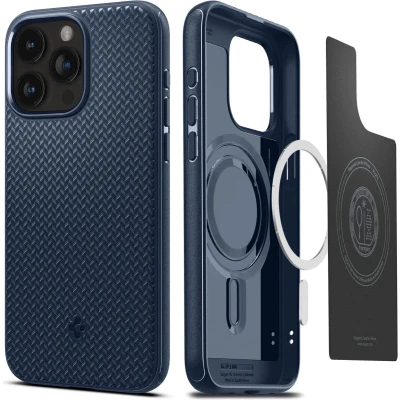Afbeelding van Spigen Mag Armor Hoesje Geschikt voor Apple iPhone 15 Pro MagSafe Back Cover Blauw