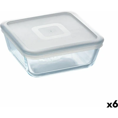 Afbeelding van Vierkante Lunchtrommel met Deksel Pyrex Cook&amp;freeze 850 ml 14 x cm Transparant Glas Siliconen...