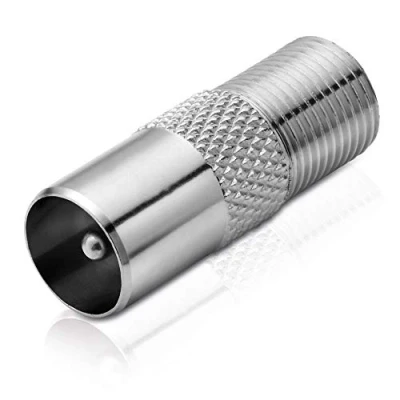 Afbeelding van conecto F bus naar IEC coaxiale stekker adapter antenne tussen voor satellietkabel en BK DVB T