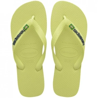 Afbeelding van Havaianas Brasil LOGO Buttercream Unisex Teensandalen, Maat: 45 46, Matcha green Schoenen