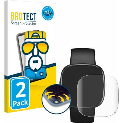 Afbeelding van BROTECT Screenprotector voor Fitbit Versa 4 Folie Beschermfolie transparant volledig dekking (2 Stuks)