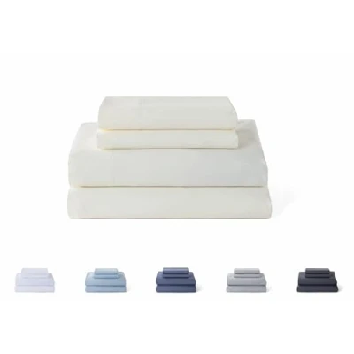 Afbeelding van Todocama Underzy 5003 4 delige beddengoedset met hoeslaken en 2 kussenslopen 50 x 80 cm (bed 90 190/200 cm, beige)
