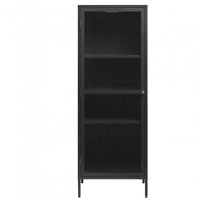 Afbeelding van Olan glazen wandkast 160 cm zwart