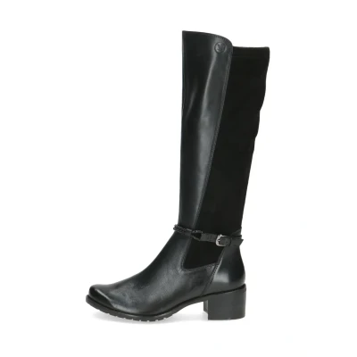 Afbeelding van CAPRICE Lange platte dameslaarzen 9 25600 43, Zwart/kam
