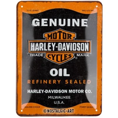 Afbeelding van Wandbord Garage Motor Harley Davidson Genuine Oil