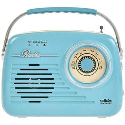 Afbeelding van Silva Schneider 243015 1965 kofferradio, net en batterijvoeding, blauw