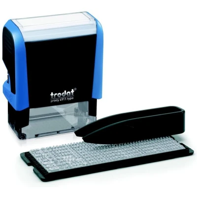 Afbeelding van Trodat Printy 4911 Typomatic 38 x 14 mm blauw montuur, zwart inktkussen
