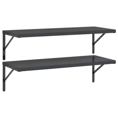 Afbeelding van vidaXL Wandschappen 2 st 100x40 cm roestvrijstaal zwart