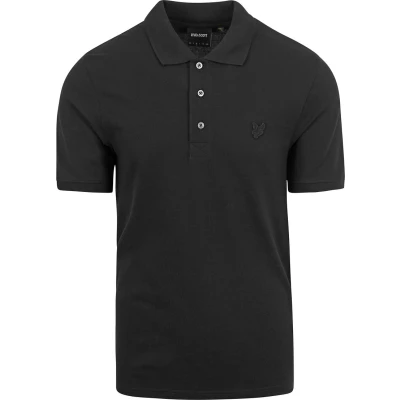 Afbeelding van Lyle and Scott Tonal Eagle Polo Zwart maat S heren met Regular fit Pasvorm Stretch Suitable Herenkleding Poloshirt