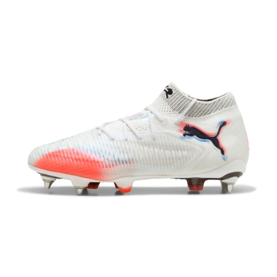 Image de PUMA FUTURE 8 ULTIMATE MxSG Football Boots Unisex, Chaussures, Blanc/Noir/Glowing Rouge, 44.5