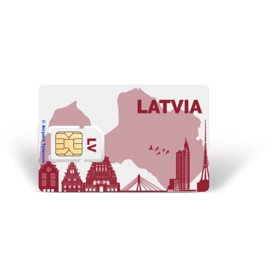 Afbeelding van eSIM Letland Unlimited 30 Dagen Data Prepaid Met Snel 4G/5G Internet En Bellen Op Reis In Europa Airport Telecom