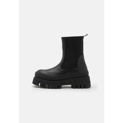 Afbeelding van Steve Madden Cassandra Enkellaarsjes met plateauzool, Dames, Maat: 38, Black Leer