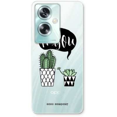 Afbeelding van Case Company® hoesje geschikt voor Oppo A79 Hey you cactus Soft Cover Telefoonhoesje Bescherming aan alle Kanten en Schermrand
