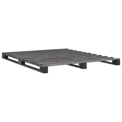 Image de vidaXL Cadre de lit palette sans matelas gris 160x200cm bois massif285252