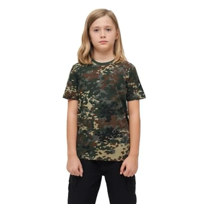Image de Brandit T shirt Armée pour enfant allemande Uni &amp; Camouflage, 146 152