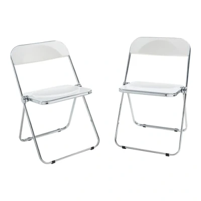 Afbeelding van Klapstoel set van 2 Pornainen 74x46x47 cm wit [en.casa]