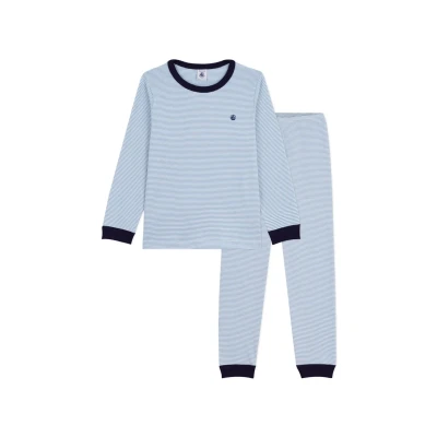 Afbeelding van Petit Bateau Pyjama voor kinderen, Maat: 128, Adriatic/marshmallow