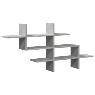 Afbeelding van vidaXL Wandschap 124,5x18x60,5 cm bewerkt hout betongrijs