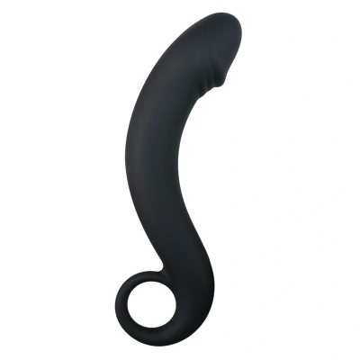 Afbeelding van Zwarte Siliconen Prostaat Dildo Levensecht Gevoel