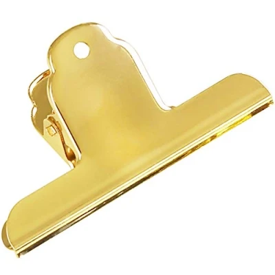 Afbeelding van Coideal Paperclips van roestvrij staal, goudkleurig, voor tekenbord, foto&#039;s, bestanden en kantoorbenodigdheden, 145 mm, 3 stuks