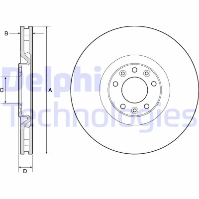 Afbeelding van DELPHI BG4814C Remschijf 340 30 5 Geventileerd Gecoat Semi finished Zonder wiellager, ABS sensorring PEUGEOT: RCZ Coupe