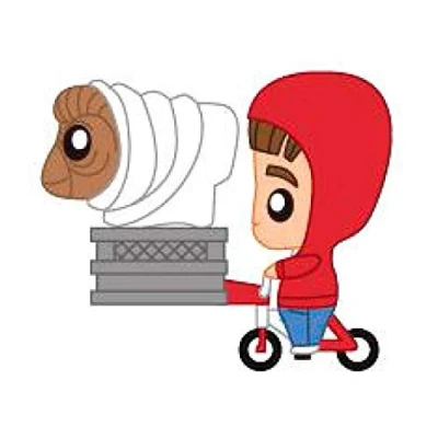 Afbeelding van SD Toys E.T. the Extra Terrestrial: Elliott and on Bike Pokis Figure