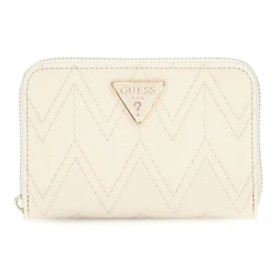 Afbeelding van GUESS Portemonnee Laurel SLG Medium Zip Around Wallet Stone Crème