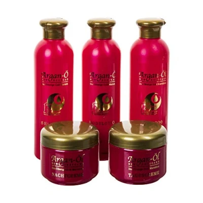 Afbeelding van Bio Vital 5 Delige Argan Olie Verzorgingsset Geschenkdoos Shampoo Bodylotion Crème Douchegel Verzorgingsproducten
