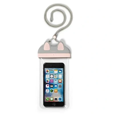 Afbeelding van Legami Waterdichte smartphonehoes, 11,8 x 24 cm, ABS, TPU, stof, Kitty thema, praktisch afneembaar koord, luchtdichte sluiting, transparant en ultradun venster, voor maximaal 6,5 inch scherm