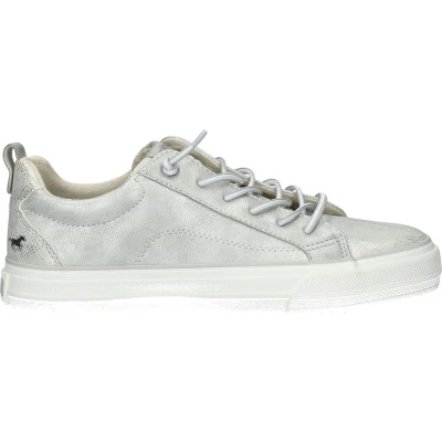 Afbeelding van Mustang Sneakers laag, Dames, Maat: 36, Silber Hoogwaardig imitatieleer