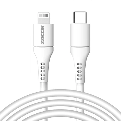 Afbeelding van Accezz Kabel geschikt voor Lightning naar USB C 2 meter Snellader &amp; Datasynchronisatie Oplaadkabel iPhone 11/12/13/14 Wit