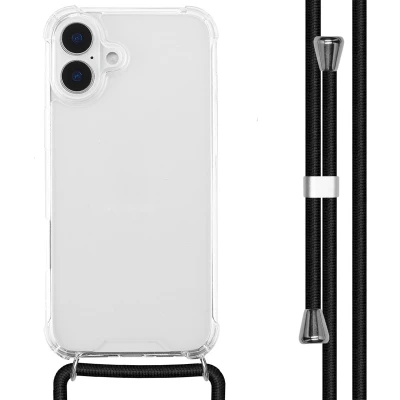 Afbeelding van imoshion Hoesje Geschikt voor iPhone 16 Plus met koord Backcover Zwart