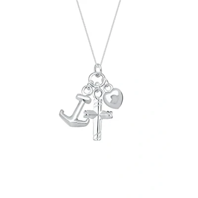 Afbeelding van Elli Dames Halsketting Anker Hart Kruis Hanger in 925 Sterling Zilver