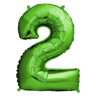 Afbeelding van envami ballon verjaardag 2 jaar groen 101 cm cijferballon decoratieve verjaardagsset voor jongens Happy Birthday decoratie vliegt dankzij helium