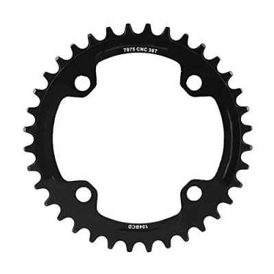Afbeelding van Keenso Fietskettingring, fiets trapas dienblad reparatie onderdelen aluminium mountainbike 32/34/36/38T BCD 104 (36T zwart)