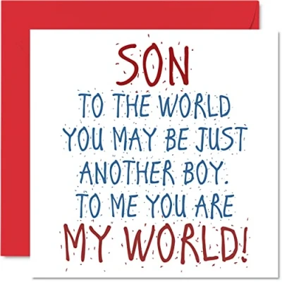Afbeelding van Mooie verjaardagskaart voor zoon Sound You Are My World van vader of moeder, zoon, verjaardagskaart, 145 mm x mm, cadeau mannen en jongens