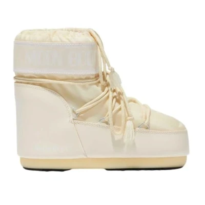 Afbeelding van Moon Boot ICON LOW Unisex Veterboots, Maat: 39 41, Cream Imitatieleer/ textiel