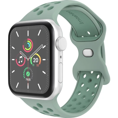 Afbeelding van imoshion Sport⁺ bandje Geschikt voor Apple Watch 1, 2, 3, 4, 5, 6, 7, 8, 9, 10 (42 mm), SE 38/40/41 mm Light Green &amp; M/L