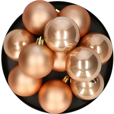 Afbeelding van Kerstbal kunststof d6 cm toffee 12st kerst Decoris