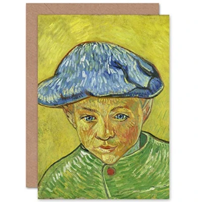 Afbeelding van Vincent Van Gogh Portrait Camille Roulin wenskaart met lege envelop