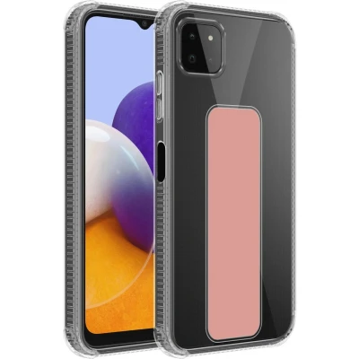 Afbeelding van Cadorabo Hoesje geschikt voor Samsung Galaxy A22 5G in ROZE Beschermhoes gemaakt van flexibel TPU silicone Cover Case met houder en standfunctie