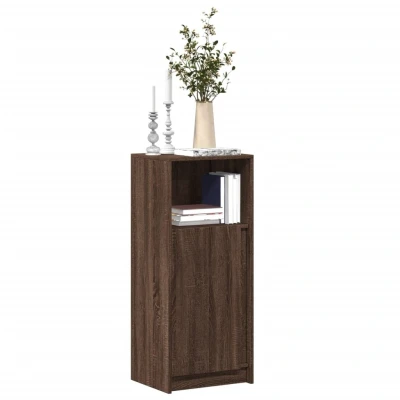 Afbeelding van Dressoir met LED 42,5x34x100 cm bewerkt hout bruin eikenkleur